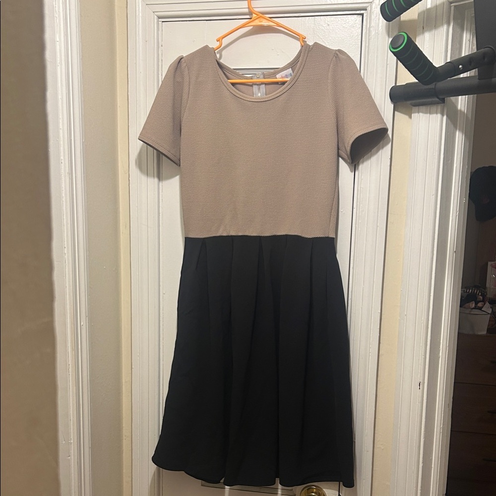 LuLaRoe Black and Tan Mini Dress